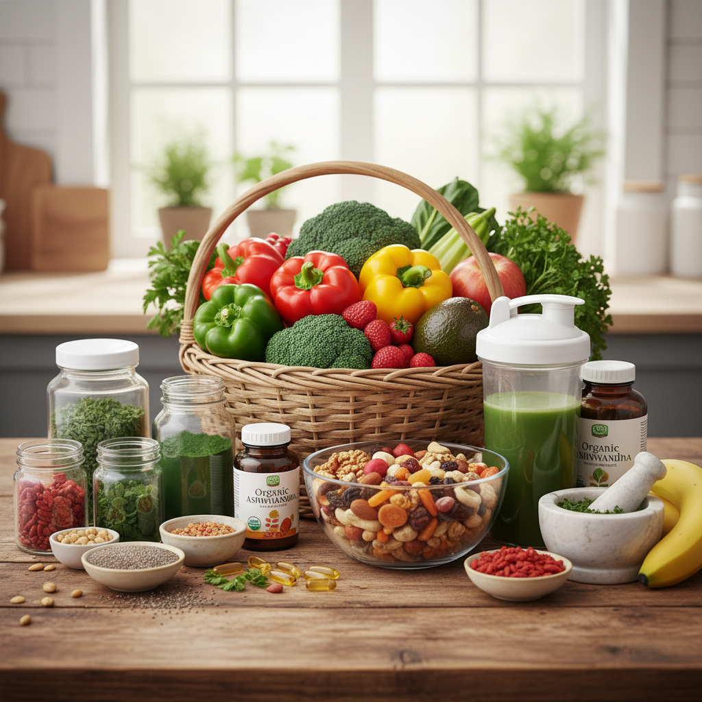 Berbagai makanan bergizi dan suplemen alami